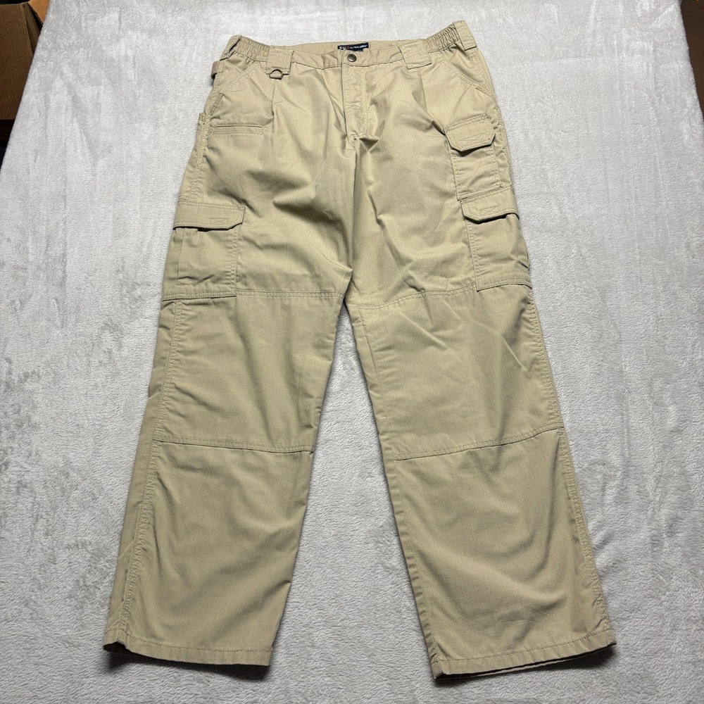5.11 Tactical Series Cargo Pants Mens 36x31 Beige Outdoor Hiking Ripstop Stretch